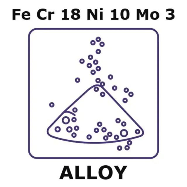 Stainless Steel-AISI 316L alloy, FeCr18Ni10Mo3