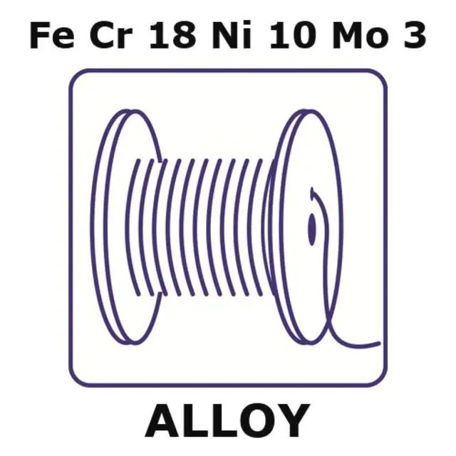 Stainless Steel-AISI 316L alloy, FeCr18Ni10Mo3