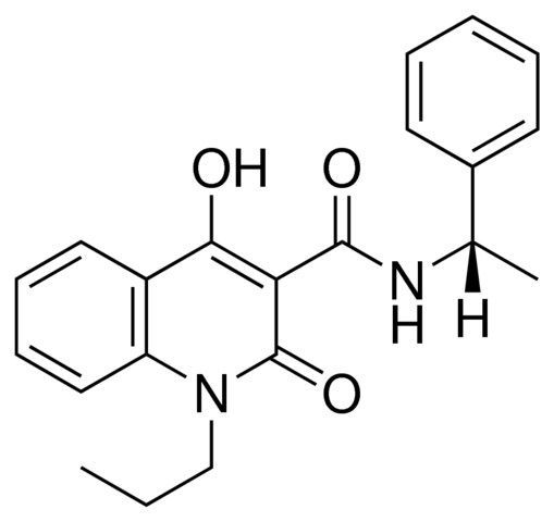 S-4-HO-2-OXO-1-PR-1,2-DIHYDRO-QUINOLINE-3-CARBOXYLIC ACID (1-PHENYL-ETHYL)-AMIDE