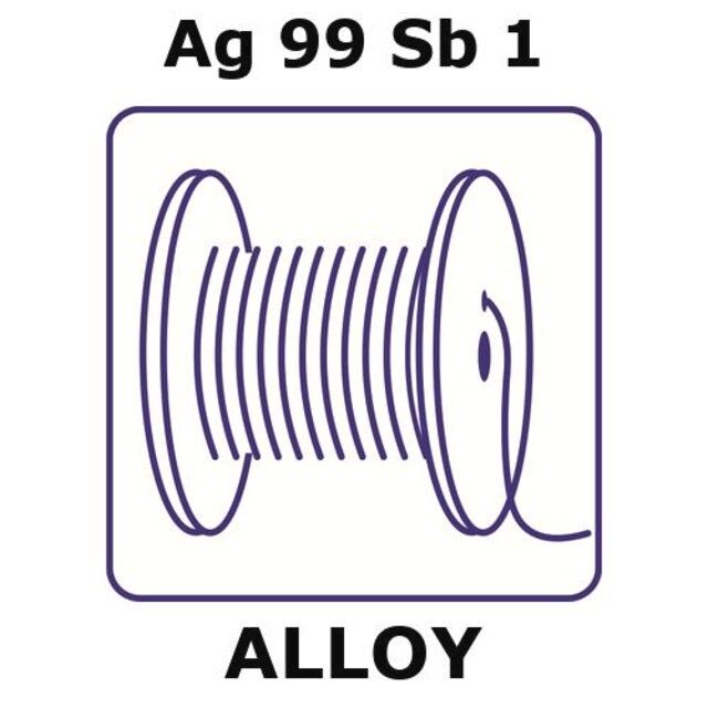 Silver-antimony alloy, Ag99Sb1