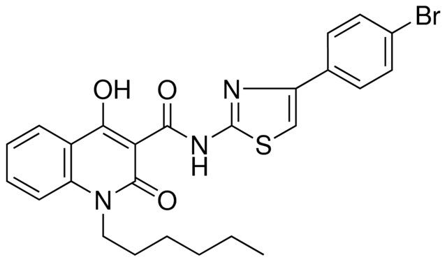 N-[4-(4-BROMOPHENYL)-1,3-THIAZOL-2-YL]-1-HEXYL-4-HYDROXY-2-OXO-1,2-DIHYDRO-3-QUINOLINECARBOXAMIDE