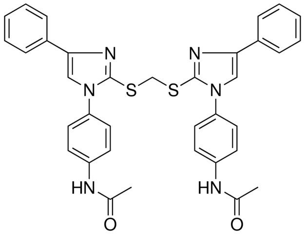 N-[4-(2-{[({1-[4-(ACETYLAMINO)PHENYL]-4-PHENYL-1H-IMIDAZOL-2-YL}SULFANYL)METHYL]SULFANYL}-4-PHENYL-1H-IMIDAZOL-1-YL)PHENYL]ACETAMIDE