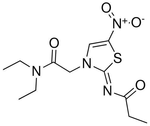 N-((2Z)-3-[2-(diethylamino)-2-oxoethyl]-5-nitro-1,3-thiazol-2(3H)-ylidene)propanamide