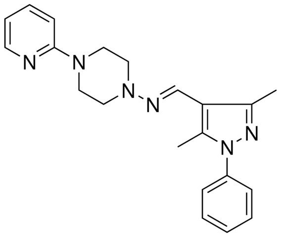 N-((3,5-DIMETHYL-1-PH-1H-PYRAZOL-4-YL)METHYLENE)4-(2-PYRIDINYL)-1-PIPERAZINAMINE