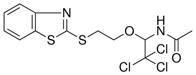 N-(1-(2-(1,3-BENZOTHIAZOL-2-YLTHIO)ETHOXY)-2,2,2-TRICHLOROETHYL)ACETAMIDE