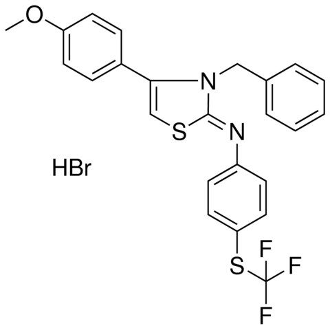 N-((2Z)-3-BENZYL-4-(4-METHOXYPHENYL)-1,3-THIAZOL-2(3H)-YLIDENE)-4-[(TRIFLUOROMETHYL)SULFANYL]ANILINE HYDROBROMIDE