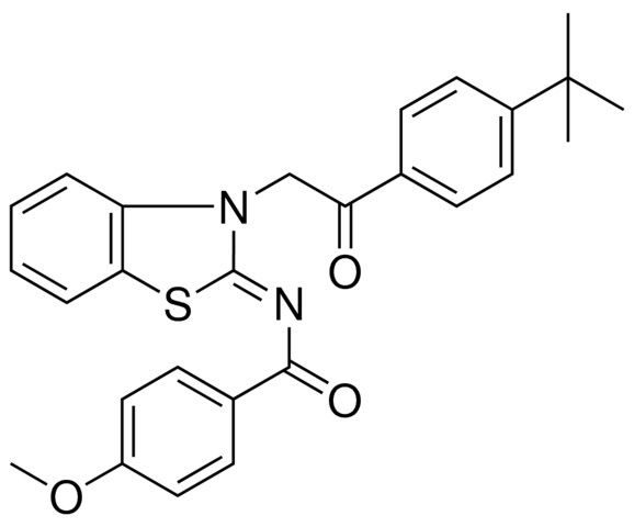 N-((2Z)-3-[2-(4-TERT-BUTYLPHENYL)-2-OXOETHYL]-1,3-BENZOTHIAZOL-2(3H)-YLIDENE)-4-METHOXYBENZAMIDE