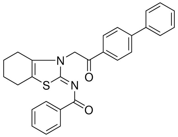 N-((2Z)-3-(2-[1,1'-BIPHENYL]-4-YL-2-OXOETHYL)-4,5,6,7-TETRAHYDRO-1,3-BENZOTHIAZOL-2(3H)-YLIDENE)BENZAMIDE