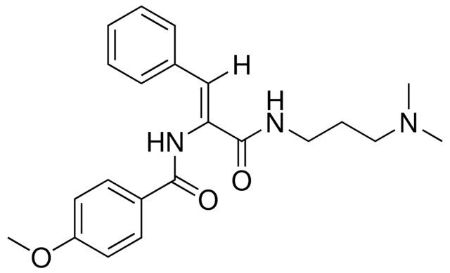 N-(1-(((3-(DIMETHYLAMINO)PR)AMINO)CARBONYL)-2-PHENYLVINYL)-4-METHOXYBENZAMIDE