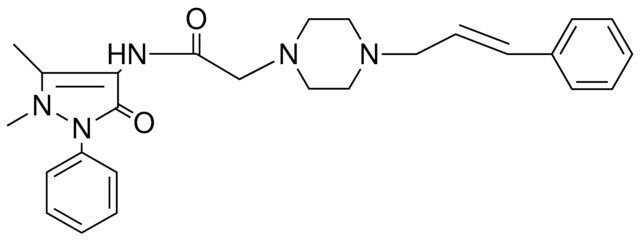 N-(1,5-DI-ME-3-OXO-2-PH-PYRAZOL-4-YL)-2-(4-(3-PH-ALLYL)-PIPERAZIN-YL)-ACETAMIDE