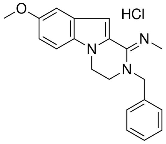 N-(2-BENZYL-8-MEO-3,4-DIHYDROPYRAZINO(1,2-A)INDOL-1(2H)-YLIDENE)METHANAMINE HCL