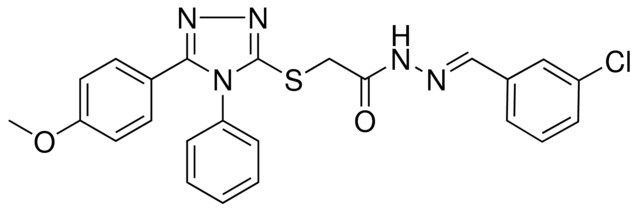 N'-[(E)-(3-CHLOROPHENYL)METHYLIDENE]-2-{[5-(4-METHOXYPHENYL)-4-PHENYL-4H-1,2,4-TRIAZOL-3-YL]SULFANYL}ACETOHYDRAZIDE