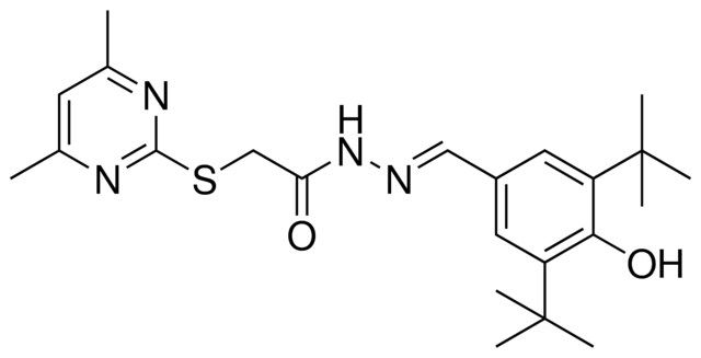 N'-[(E)-(3,5-DITERT-BUTYL-4-HYDROXYPHENYL)METHYLIDENE]-2-[(4,6-DIMETHYL-2-PYRIMIDINYL)SULFANYL]ACETOHYDRAZIDE