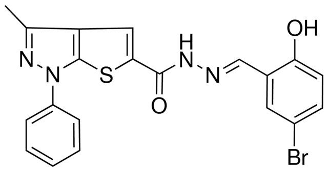 N'-[(E)-(5-BROMO-2-HYDROXYPHENYL)METHYLIDENE]-3-METHYL-1-PHENYL-1H-THIENO[2,3-C]PYRAZOLE-5-CARBOHYDRAZIDE