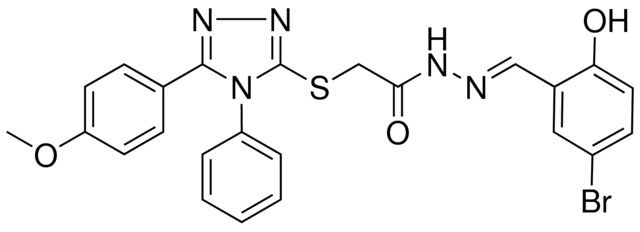 N'-[(E)-(5-BROMO-2-HYDROXYPHENYL)METHYLIDENE]-2-{[5-(4-METHOXYPHENYL)-4-PHENYL-4H-1,2,4-TRIAZOL-3-YL]SULFANYL}ACETOHYDRAZIDE