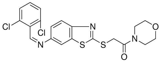 N-[(Z)-(2,6-DICHLOROPHENYL)METHYLIDENE]-2-{[2-(4-MORPHOLINYL)-2-OXOETHYL]SULFANYL}-1,3-BENZOTHIAZOL-6-AMINE