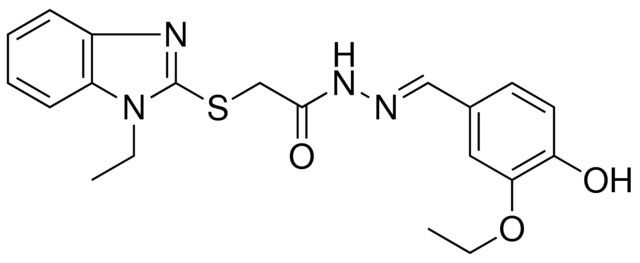 N'-[(E)-(3-ETHOXY-4-HYDROXYPHENYL)METHYLIDENE]-2-[(1-ETHYL-1H-BENZIMIDAZOL-2-YL)SULFANYL]ACETOHYDRAZIDE