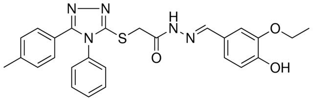 N'-[(E)-(3-ETHOXY-4-HYDROXYPHENYL)METHYLIDENE]-2-{[5-(4-METHYLPHENYL)-4-PHENYL-4H-1,2,4-TRIAZOL-3-YL]SULFANYL}ACETOHYDRAZIDE