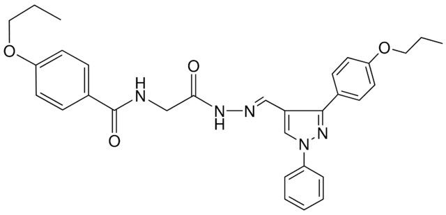 N-[2-OXO-2-((2E)-2-{[1-PHENYL-3-(4-PROPOXYPHENYL)-1H-PYRAZOL-4-YL]METHYLENE}HYDRAZINO)ETHYL]-4-PROPOXYBENZAMIDE