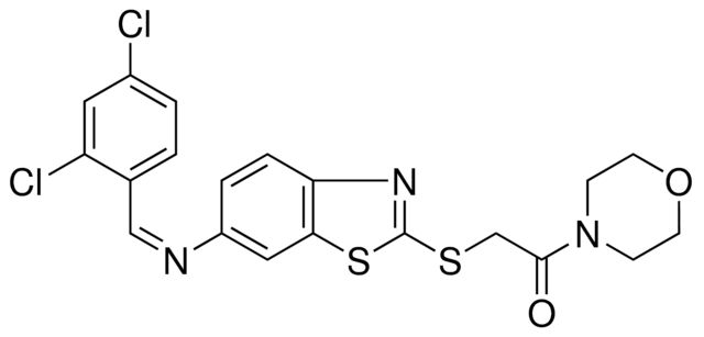 N-[(Z)-(2,4-DICHLOROPHENYL)METHYLIDENE]-2-{[2-(4-MORPHOLINYL)-2-OXOETHYL]SULFANYL}-1,3-BENZOTHIAZOL-6-AMINE