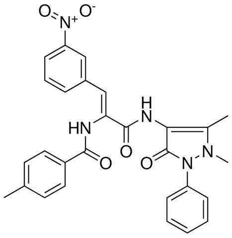 N-[(Z)-1-{[(1,5-DIMETHYL-3-OXO-2-PHENYL-2,3-DIHYDRO-1H-PYRAZOL-4-YL)AMINO]CARBONYL}-2-(3-NITROPHENYL)ETHENYL]-4-METHYLBENZAMIDE