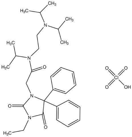 N-[2-(diisopropylamino)ethyl]-2-(3-ethyl-2,4-dioxo-5,5-diphenyl-1-imidazolidinyl)-N-isopropylacetamide, perchlorate salt