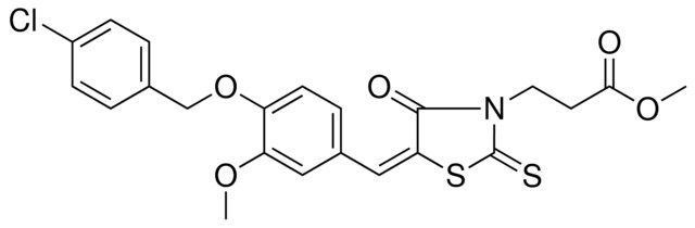 METHYL 3-((5E)-5-{4-[(4-CHLOROBENZYL)OXY]-3-METHOXYBENZYLIDENE}-4-OXO-2-THIOXO-1,3-THIAZOLIDIN-3-YL)PROPANOATE