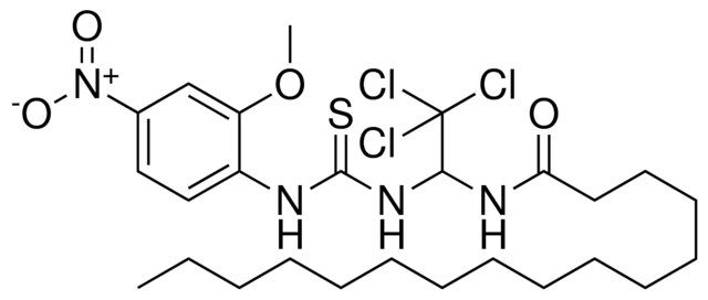 HEXADECANOIC ACID (2,2,2-TRICHLORO-1-(3-(2-MEO-4-NITRO-PH)-THIOUREIDO)-ET)-AMIDE