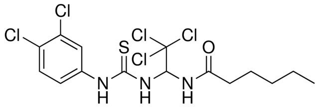 HEXANOIC ACID (2,2,2-TRICHLORO-1-(3-(3,4-DICHLORO-PH)-THIOUREIDO)-ETHYL)-AMIDE