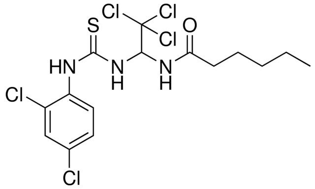 HEXANOIC ACID (2,2,2-TRICHLORO-1-(3-(2,4-DICHLORO-PH)-THIOUREIDO)-ETHYL)-AMIDE