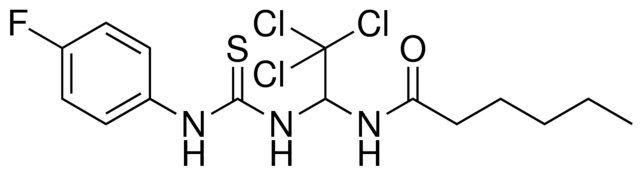 HEXANOIC ACID (2,2,2-TRICHLORO-1-(3-(4-FLUORO-PHENYL)-THIOUREIDO)-ETHYL)-AMIDE