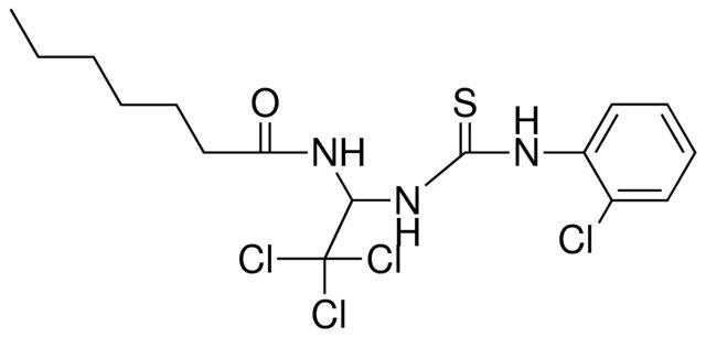 HEPTANOIC ACID (2,2,2-TRICHLORO-1-(3-(2-CHLORO-PHENYL)-THIOUREIDO)-ETHYL)-AMIDE