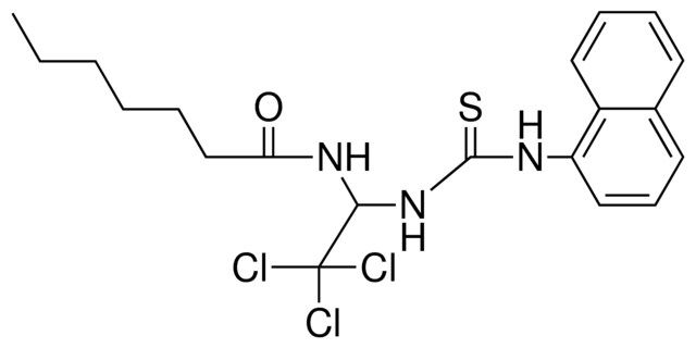 HEPTANOIC ACID (2,2,2-TRICHLORO-1-(3-NAPHTHALEN-1-YL-THIOUREIDO)-ETHYL)-AMIDE