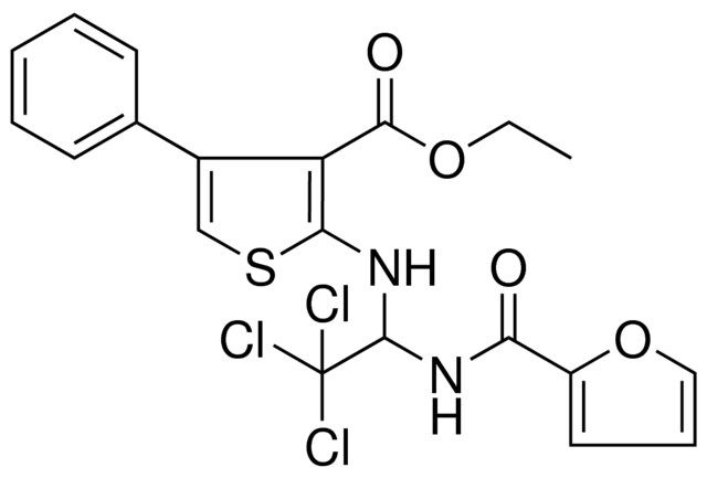 ETHYL 4-PHENYL-2-{[2,2,2-TRICHLORO-1-(2-FUROYLAMINO)ETHYL]AMINO}-3-THIOPHENECARBOXYLATE