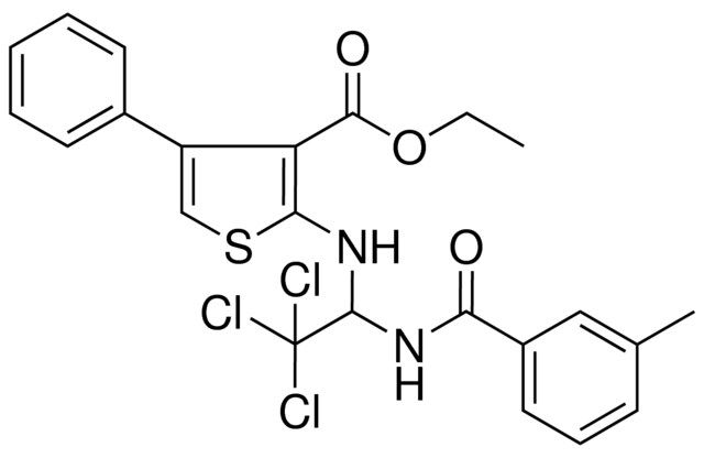 ETHYL 4-PHENYL-2-({2,2,2-TRICHLORO-1-[(3-METHYLBENZOYL)AMINO]ETHYL}AMINO)-3-THIOPHENECARBOXYLATE