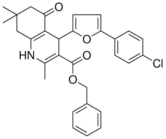 BENZYL 4-[5-(4-CHLOROPHENYL)-2-FURYL]-2,7,7-TRIMETHYL-5-OXO-1,4,5,6,7,8-HEXAHYDRO-3-QUINOLINECARBOXYLATE