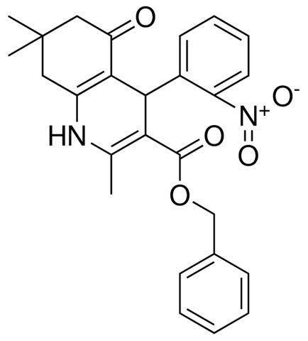 BENZYL 2,7,7-TRIMETHYL-4-(2-NITROPHENYL)-5-OXO-1,4,5,6,7,8-HEXAHYDRO-3-QUINOLINECARBOXYLATE