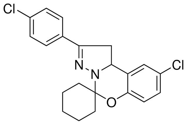 9-CHLORO-2-(4-CHLOROPHENYL)-1,10B-DIHYDROSPIRO[BENZO[E]PYRAZOLO[1,5-C][1,3]OXAZINE-5,1'-CYCLOHEXANE]