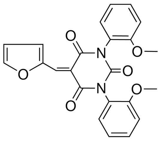 5-FURAN-2-YLMETHYLENE-1,3-BIS-(2-METHOXY-PHENYL)-PYRIMIDINE-2,4,6-TRIONE