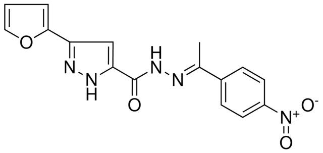 5-FURAN-2-YL-2H-PYRAZOLE-3-CARBOXYLIC ACID (1-(4-NITRO-PH)-ETHYLIDENE)-HYDRAZIDE