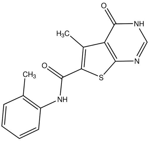 5-Methyl-4-oxo-<i>N</i>-<i>o</i>-tolyl-3,4-dihydrothieno[2,3-<i>d</i>]pyrimidine-6-carboxamide