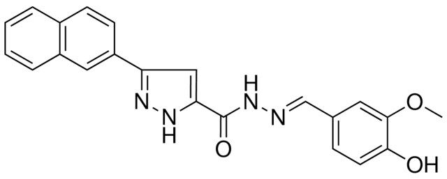 5-NAPHTHALEN-2-YL-PYRAZOLE-3-CARBOXYLIC ACID (4-HO-3-MEO-BENZYLIDENE)-HYDRAZIDE