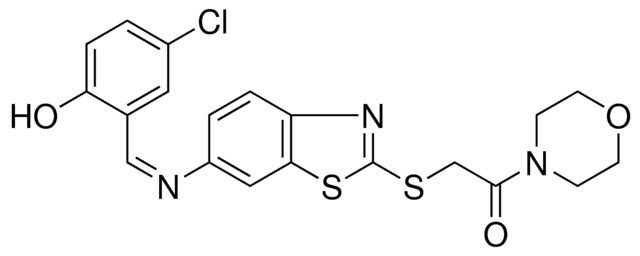 4-CHLORO-2-{(Z)-[(2-{[2-(4-MORPHOLINYL)-2-OXOETHYL]SULFANYL}-1,3-BENZOTHIAZOL-6-YL)IMINO]METHYL}PHENOL