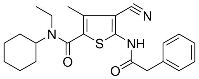 4-CYANO-3-ME-5-PHENYLACETYLAMINO-THIOPHENE-2-CARBOXYLIC ACID CYCLOHEXYL-ET-AMIDE