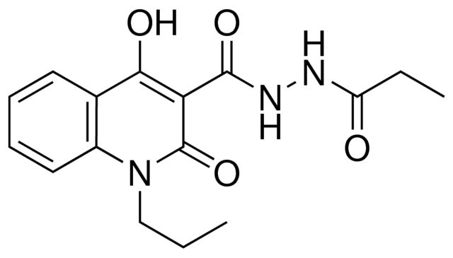 4-HO-2-OXO-1-PR-1,2-DIHYDRO-QUINOLINE-3-CARBOXYLIC ACID N'-PROPIONYL-HYDRAZIDE