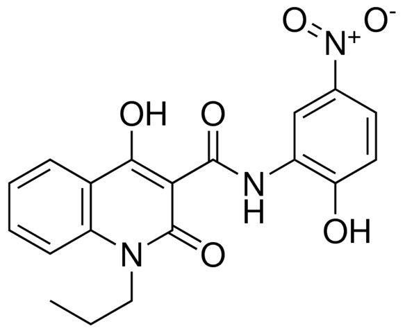 4-HO-2-OXO-1-PR-1,2-2H-QUINOLINE-3-CARBOXYLIC ACID (2-HO-5-NITRO-PHENYL)-AMIDE