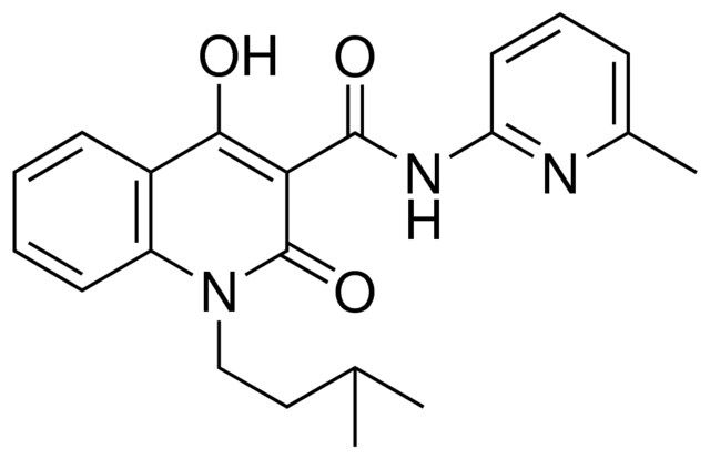 4-HO-1(3-ME-BU)2-OXO-1,2-2H-QUINOLINE-3-CARBOXYLIC ACID (6-ME-PYRIDIN-2-YL)AMIDE