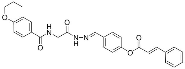 4-(2-(((4-PROPOXYBENZOYL)AMINO)ACETYL)CARBOHYDRAZONOYL)PHENYL 3-PHENYLACRYLATE