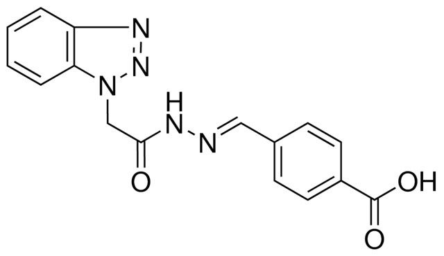 4-(2-(1H-1,2,3-BENZOTRIAZOL-1-YLACETYL)CARBOHYDRAZONOYL)BENZOIC ACID