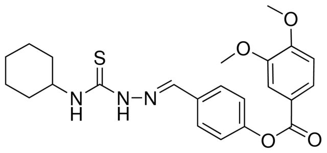 4-(2-((CYCLOHEXYLAMINO)CARBOTHIOYL)CARBOHYDRAZONOYL)PHENYL 3,4-DIMETHOXYBENZOATE